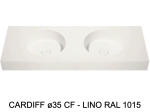 Plan vasque lavabo circulaire ⦰ 35 cm sur mesure Largeur 100 à 201 x P 40 à 51 cm Finition lisse 10 couleurs au choix, Anti bactérien Résine Akrytan® dans la masse Livraison Offerte.